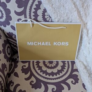 Michael Kors Gold Shopping Bag with White Accents